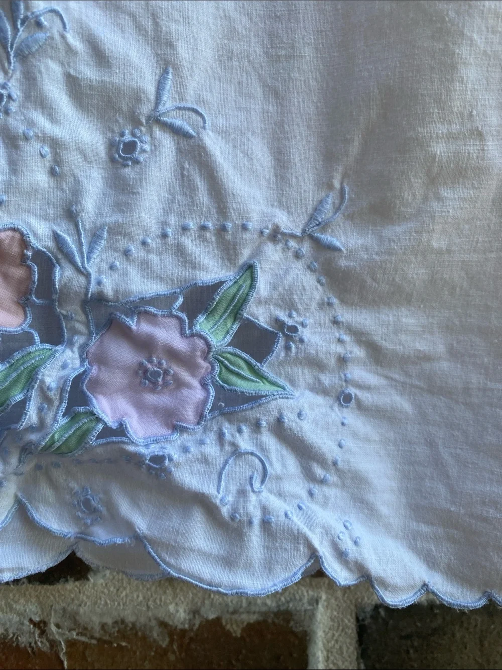 Vintage pillowcase with gorgeous needlework